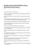 Quality Improvement Midterm Exam Questions and Answers