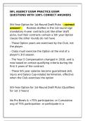NFL Agency Exam Practice Exam Questions with 100&percnt; Correct Answers