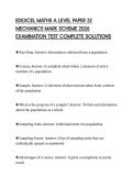 EDEXCEL MATHS A LEVEL PAPER 32 MECHANICS MARK SCHEME 2026 EXAMINATION TEST COMPLETE SOLUTIONS