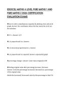 EDEXCEL MATHS A LEVEL PURE MATHS 1 AND PURE MATHS 2 2026 CERTIFICATION EVALUATION EXAMS