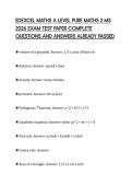 EDEXCEL MATHS A LEVEL PURE MATHS 2 MS 2026 EXAM TEST PAPER COMPLETE QUESTIONS AND ANSWERS ALREADY PASSED
