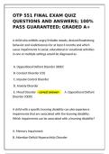OTP 551 Final Exam Quiz Questions and Answers &lpar;100&percnt; Pass Guaranteed&comma; Graded A&plus;&rpar;