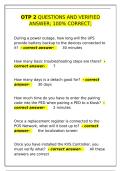 OTP 2 Questions and Verified Answers 100&percnt; Correct