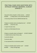 PSW FINAL EXAM 2026 Questions with Detailed Verified Answers Already Graded A