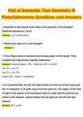 Plato Edmentum End of Semester Test Geometry B &lpar;Latest 2026 &sol; 2027 Update&rpar; Questions and Verified Answers &vert; 100&percnt; Correct &vert; Grade A&plus;