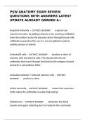 PSW ANATOMY EXAM REVIEW QUESTIONS WITH ANSWERS LATEST UPDATE ALREADY GRADED A&plus;