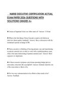 NURSE EXECUTIVE CERTIFICATION ACTUAL EXAM PAPER 2026 QUESTIONS WITH SOLUTIONS GRADED A&plus;