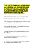 FCTC WRITTEN EXAM 2026 ACTUAL EXAM 100 QUESTIONS AND CORRECT DETAILED ANSWERS WITH RATIONALES VERIFIED ALREADY GRADED EXAM STUDY GUIDE COMPREHENSIVE EXAM Q AND A