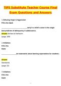 TIPS Substitute Teacher Course Final Exam &lpar;Latest 2026 &sol; 2027 Update&rpar; Questions and Verified Answers &vert; 100&percnt; Correct &vert; Grade A&plus;
