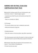 NURSING NUR 108 FINAL EXAM 2026 CERTIFICATION STUDY PACK