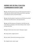 NURSING NUR 108 FINAL EXAM 2026 COMPREHENSIVE REVIEW GUIDE