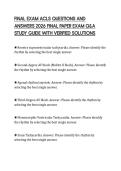 FINAL EXAM ACLS QUESTIONS AND ANSWERS 2026 FINAL PAPER EXAM Q&A STUDY GUIDE WITH VERIFIED SOLUTIONS
