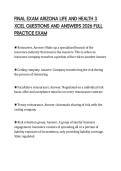 FINAL EXAM ARIZONA LIFE AND HEALTH 3 XCEL QUESTIONS AND ANSWERS 2026 FULL PRACTICE EXAM