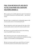 FINAL EXAM MICHIGAN LIFE AND HEALTH ACTUAL EXAM PAPER 2026 QUESTIONS SOLUTIONS GRADED A&plus;