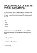 FINAL EXAM MICHIGAN LIFE AND HEALTH TEST PAPER 2026 STUDY GUIDE REVIEW