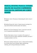 FINANCIAL REPORTING FINANCIAL STATEMENT ANALYSIS AND VALUATION COMPREHENSIVE EXAM 2026 FULL QUESTIONS AND CORRECT ANSWERS