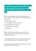 FINANCIAL REPORTING FINANCIAL STATEMENT ANALYSIS AND VALUATION EXAMINATION TEST 2026 FULL SOLUTION SET GUARANTEED PASS