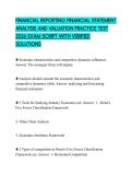 FINANCIAL REPORTING FINANCIAL STATEMENT ANALYSIS AND VALUATION PRACTICE TEST 2026 EXAM SCRIPT WITH VERIFIED SOLUTIONS
