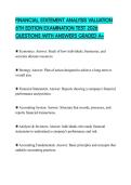 FINANCIAL STATEMENT ANALYSIS VALUATION 6TH EDITION EXAMINATION TEST 2026 QUESTIONS WITH ANSWERS GRADED A&plus;