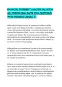 FINANCIAL STATEMENT ANALYSIS VALUATION 6TH EDITION FINAL PAPER 2026 QUESTIONS WITH ANSWERS GRADED A&plus;