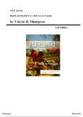 Test Bank - Health and Health Care Delivery in Canada 3rd Edition&comma; by Valerie D&period; Thompson &vert; All Chapters&period;