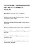 FIREFIGHTER 1 AND 2 STATE EXAM 2026 EXAM PAPER FINAL QUESTIONS AND FULL SOLUTIONS