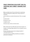 FISDAP OPERATIONS EXAM SCRIPT 2026 FULL QUESTIONS AND CORRECT ANSWERS STUDY GUIDE