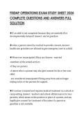 FISDAP OPERATIONS EXAM STUDY SHEET 2026 COMPLETE QUESTIONS AND ANSWERS FULL SOLUTION