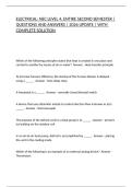 ELECTRICAL&colon; NEC LEVEL 4&comma; ENTIRE SECOND SEMESTER &vert; QUESTIONS AND ANSWERS &vert; 2026 UPDATE &vert; WITH COMPLETE SOLUTION