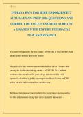 INDIANA BMV FOR HIRE ENDORSEMENT ACTUAL EXAM PREP 2026 QUESTIONS AND CORRECT DETAILED ANSWERS ALREADY A GRADED WITH EXPERT FEEDBACK &vert; NEW AND REVISED