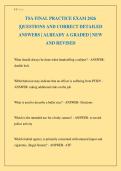 TSA FINAL PRACTICE EXAM 2026 &vert;QUESTIONS AND CORRECT DETAILED ANSWERS &vert; ALREADY A GRADED &vert; NEW AND REVISED