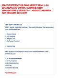 GFACT CERTIFICATION EXAM NEWEST EXAM &vert; ALL QUESTIONS AND CORRECT ANSWERS WITH EXPLANATIONS &vert; GRADED A&plus; &vert; VERIFIED ANSWERS &vert; JUST RELEASED 2026-2027