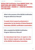 SOCRA CCRP Certification Exam NEWEST EXAM &vert; ALL  QUESTIONS AND CORRECT ANSWERS WITH  EXPLANATIONS &vert; GRADED A&plus; &vert; VERIFIED ANSWERS &vert;  JUST RELEASED 