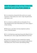 FISDAP READINESS EXAM ACTUAL EXAM 2026 QUESTIONS WITH SOLUTIONS GRADED A&plus;