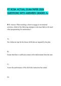 FIT BCBA ACTUAL EXAM PAPER 2026 QUESTIONS WITH ANSWERS GRADED A&plus;