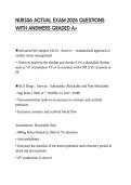 NUR356 ACTUAL EXAM 2026 QUESTIONS WITH ANSWERS GRADED A&plus;