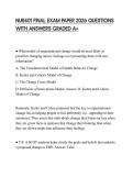 NUR401 FINAL EXAM PAPER 2026 QUESTIONS WITH ANSWERS GRADED A&plus;