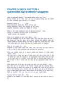 TRAFFIC SCHOOL SECTION 4 QUESTIONS AND CORRECT ANSWERS