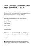 NUR401 EXAM SCRIPT 2026 FULL QUESTIONS AND CORRECT ANSWERS VERIFIED