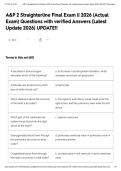 A&P 2 Straighterline Final Exam &vert;&vert; 2026 &lpar;Actual Exam&rpar; Questions with verified Answers &lpar;Latest Update 2026&rpar; UPDATE&excl;&excl;