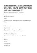 NUR2063 ESSENTIALS OF PATHOPHYSIOLOGY EXAM 1 2026 COMPREHENSIVE STUDY GUIDE FULL SOLUTIONS VERIFIED A&plus;
