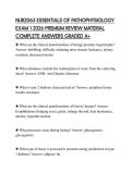 NUR2063 ESSENTIALS OF PATHOPHYSIOLOGY EXAM 1 2026 PREMIUM REVIEW MATERIAL COMPLETE ANSWERS GRADED A&plus;