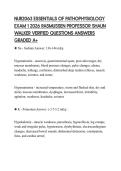 NUR2063 ESSENTIALS OF PATHOPHYSIOLOGY EXAM 1 2026 RASMUSSEN PROFESSOR SHAUN WALKER VERIFIED QUESTIONS ANSWERS GRADED A&plus;