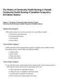 Test Bank for Community Health Nursing&colon; A Canadian Perspective&comma; 5th Edition by Stamler &vert; History & Practice &vert; Complete Verified Questions & Detailed Answers