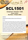 SCL1501 Assignment 1 &lpar;COMPLETE ANSWERS&rpar; Semester 1 2026 - DUE  2026