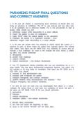 PARAMEDIC FISDAP FINAL QUESTIONS AND CORRECT ANSWERS