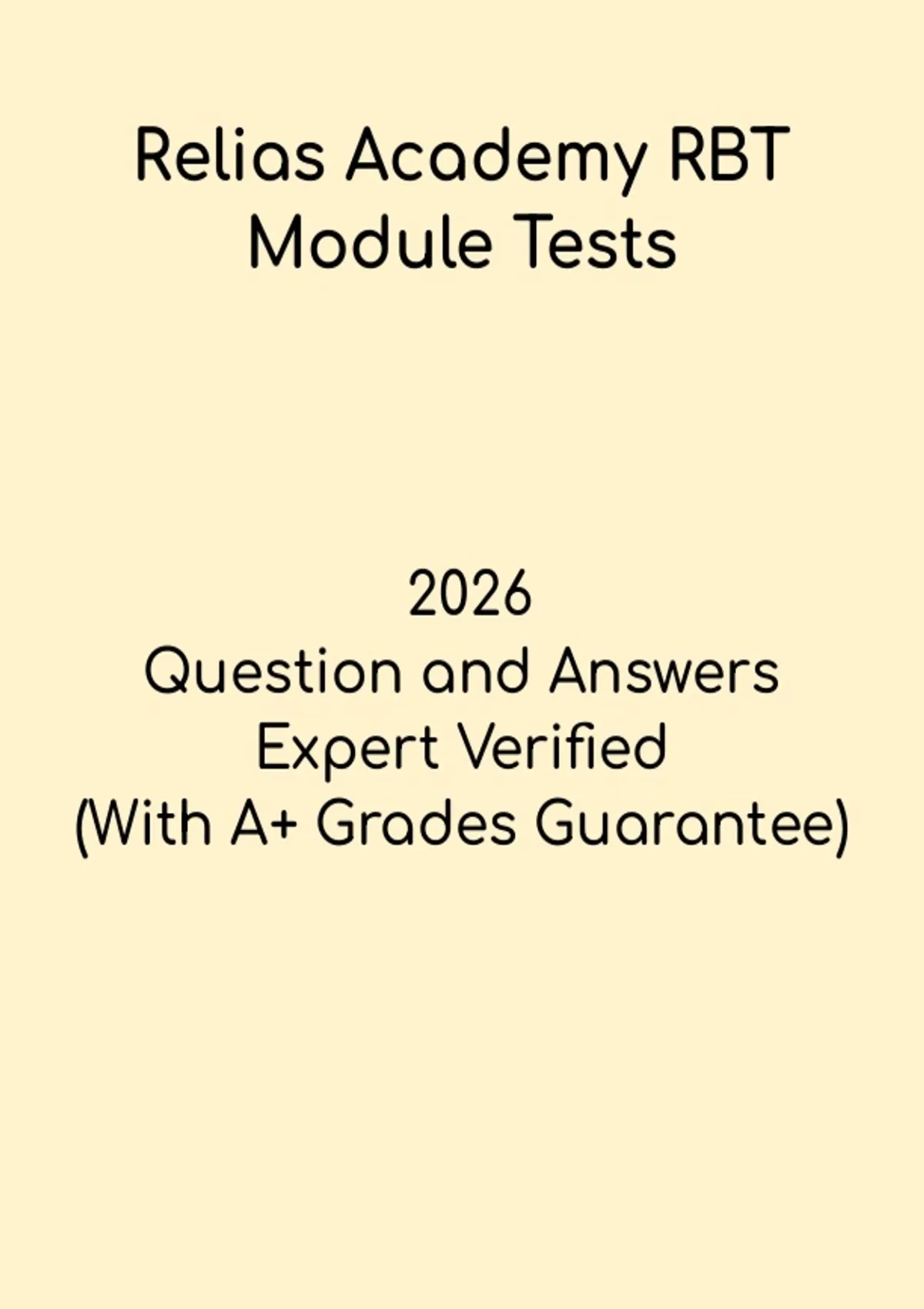 Relias Training Rbt RBT Module Tests 2026 – Registered Behavior Technician Practice Exams ...