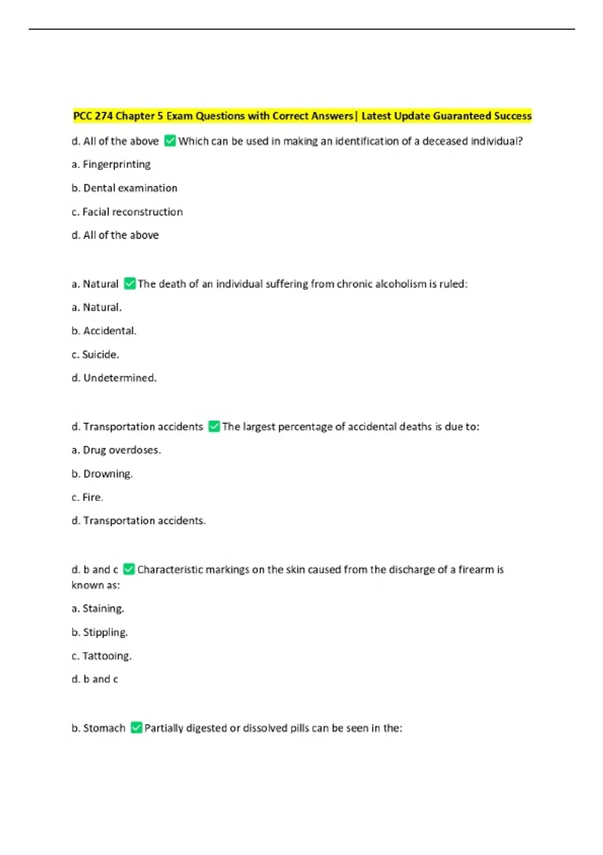 Pcc Question Examples PCC 274 Chapter 5 Exam Questions with Correct Answers| Latest Update ...