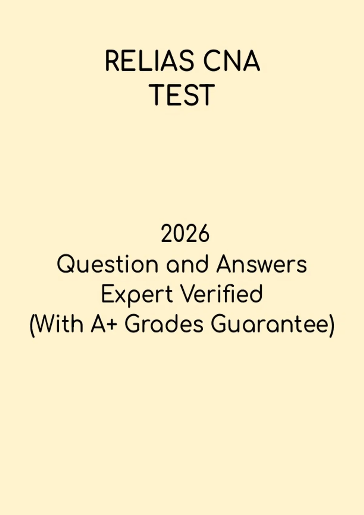 CNA Practice Test 2026 – Certified Nursing Assistant Mock Exam PDF ...