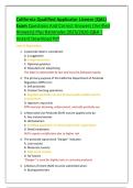 California Qualified Applicator License &lpar;QAL&rpar;  Exam Questions And Correct Answers &lpar;Verified  Answers&rpar; Plus Rationales 2025&sol;2026 Q&A &vert;  Instant Download Pdf 